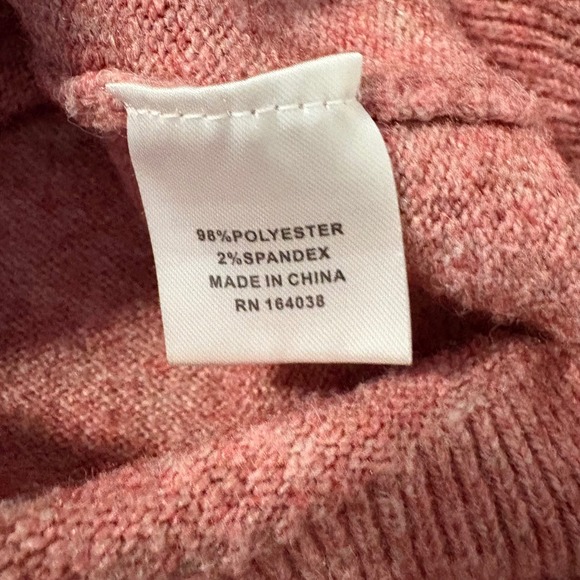 Organic Rage Women's Pink Marled Knit Quarter Zip Sweater Pullover XL Comfy - Picture 7 of 10